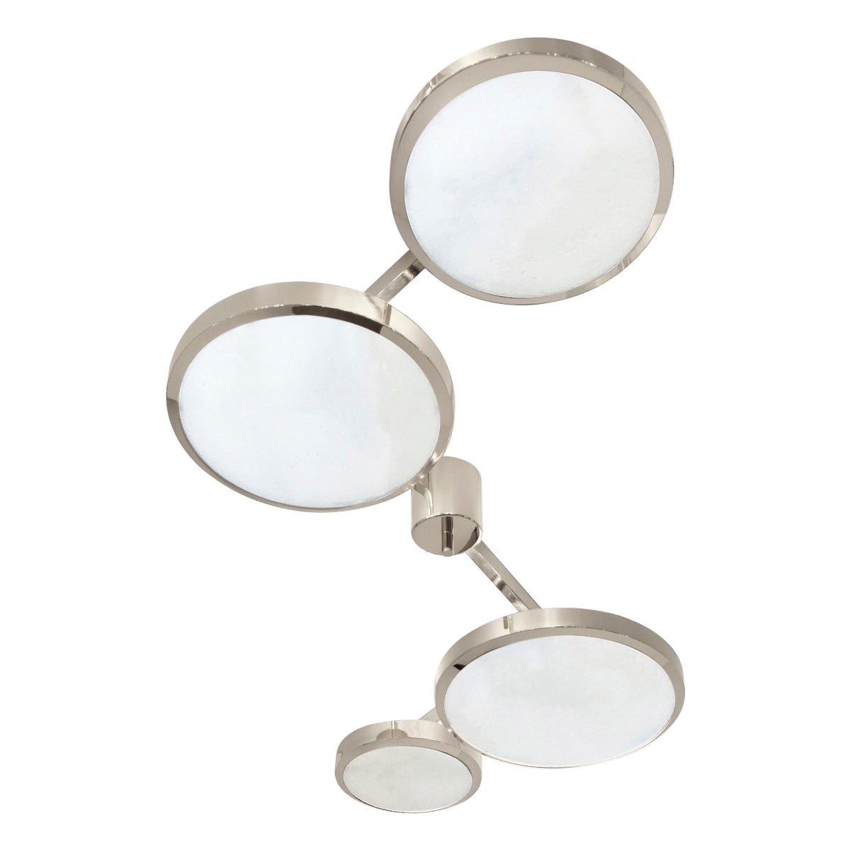 Quattro Ceiling Light by Gaspare Asaro-Polished Nickel Finish