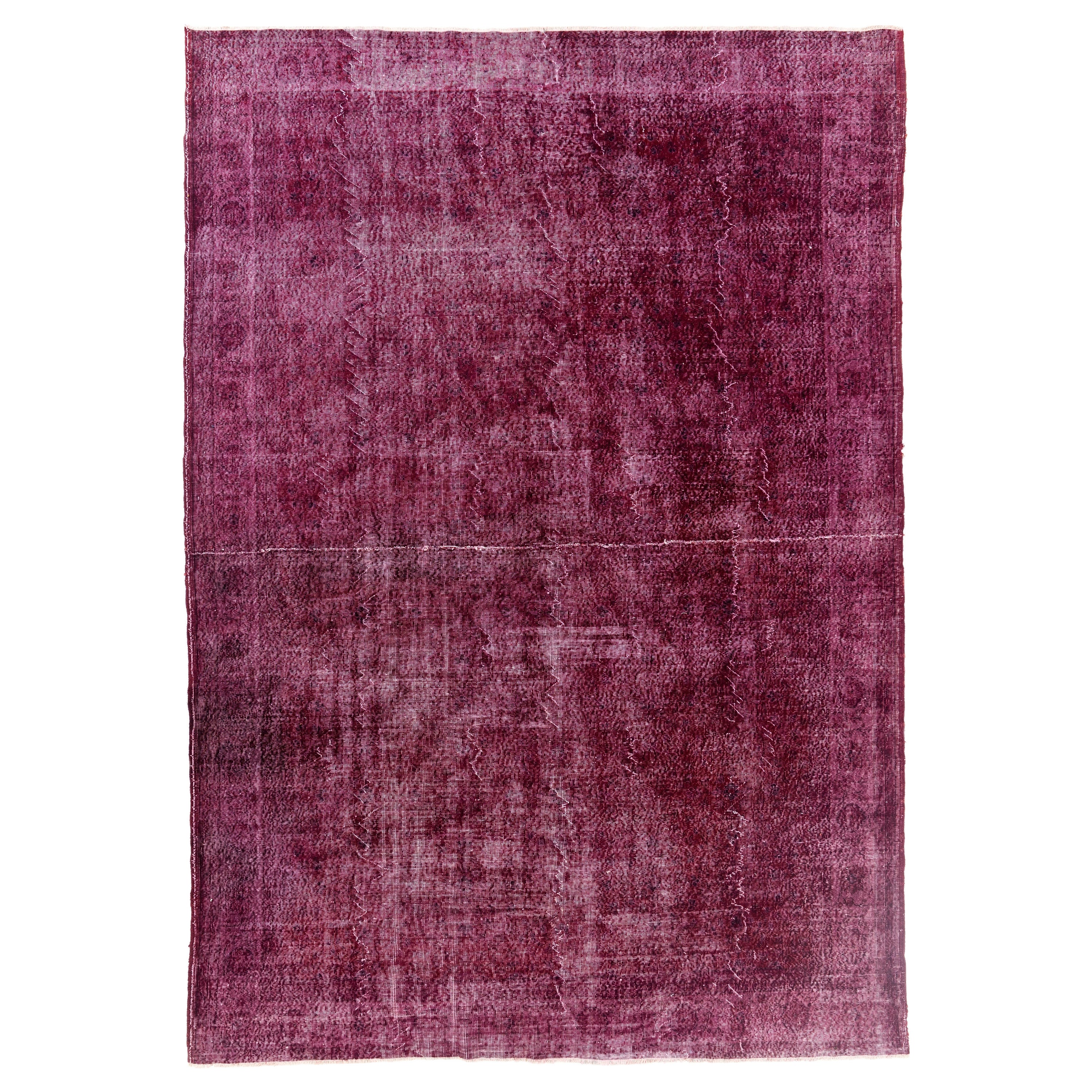 9x13 Ft Handmade Turkish Large Rug in Burgundy Red. Great 4 Modern Interiors For Sale