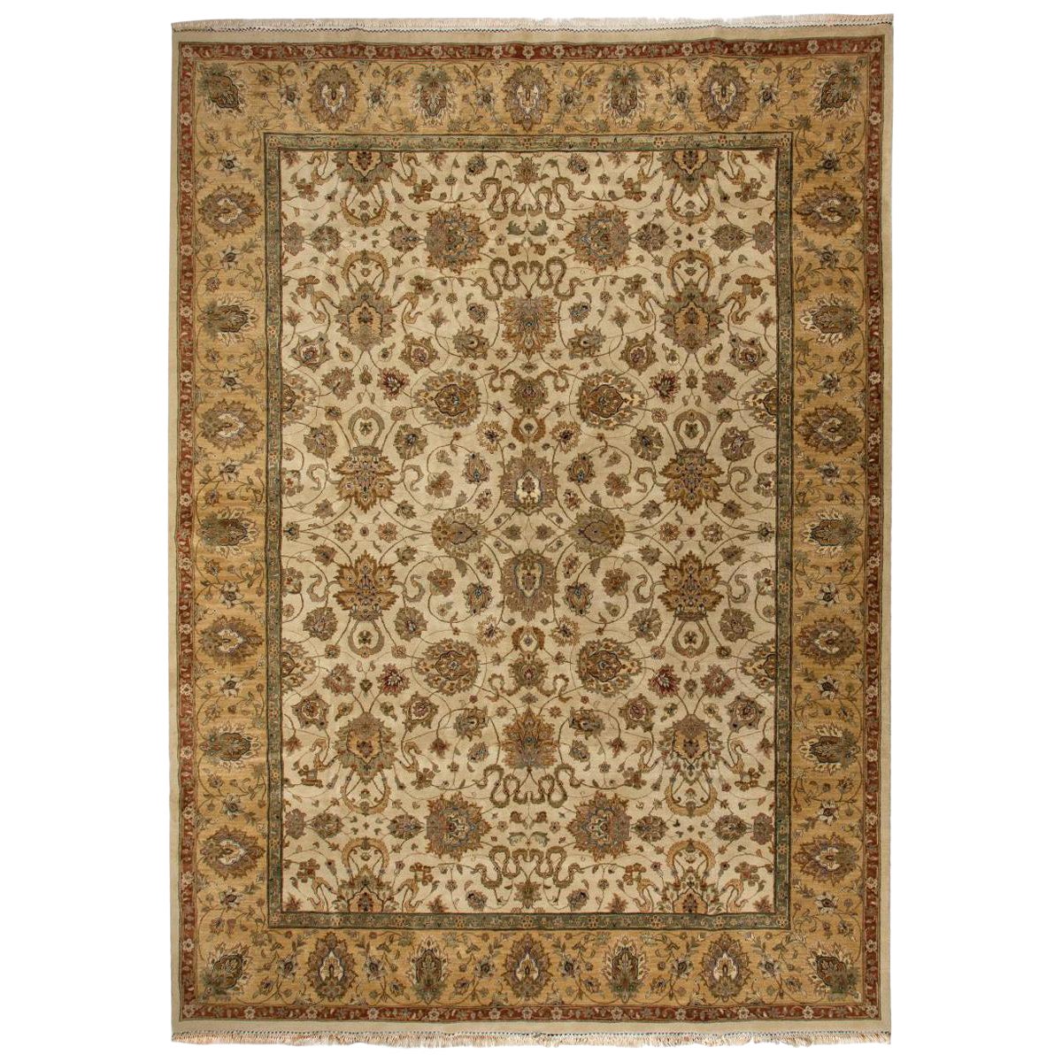 9x12 Ft Handmade Turkish Oushak Large Area Rug, 100% Soft Wool & Natural Dyes For Sale