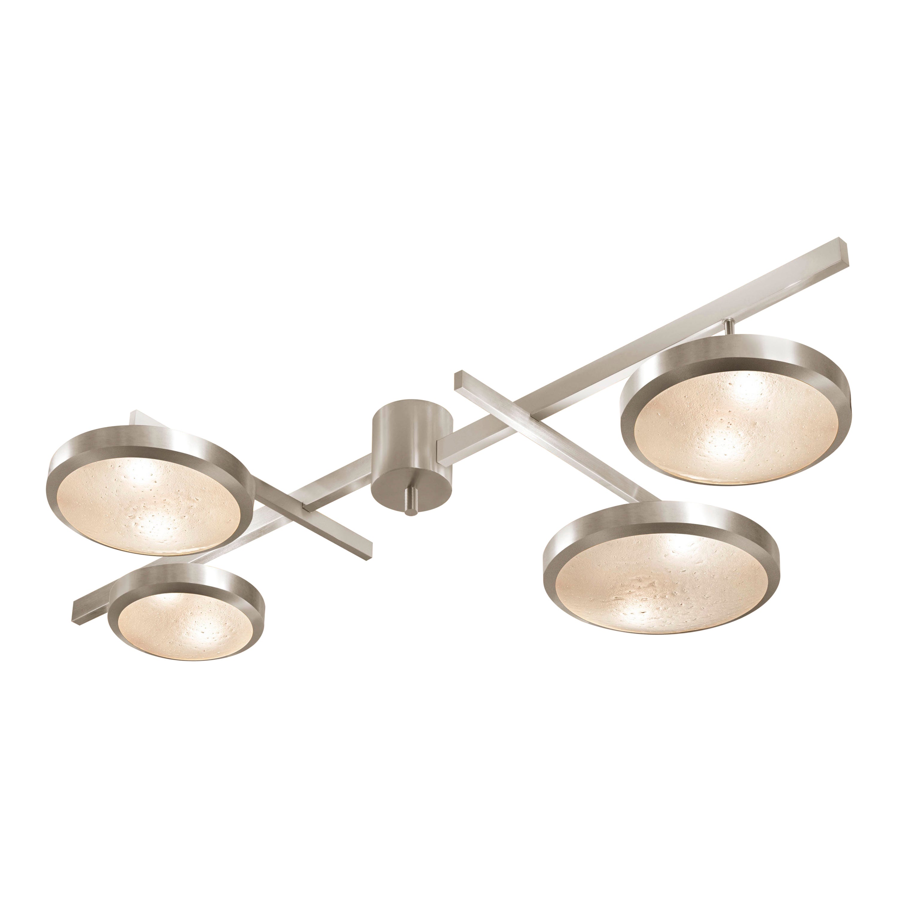 Tetrix Ceiling Light by Gaspare Asaro- Satin Nickel Finish For Sale