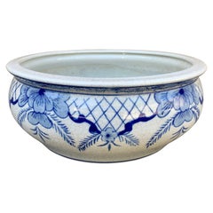 Blue and White Porcelain Chinoiserie Planter