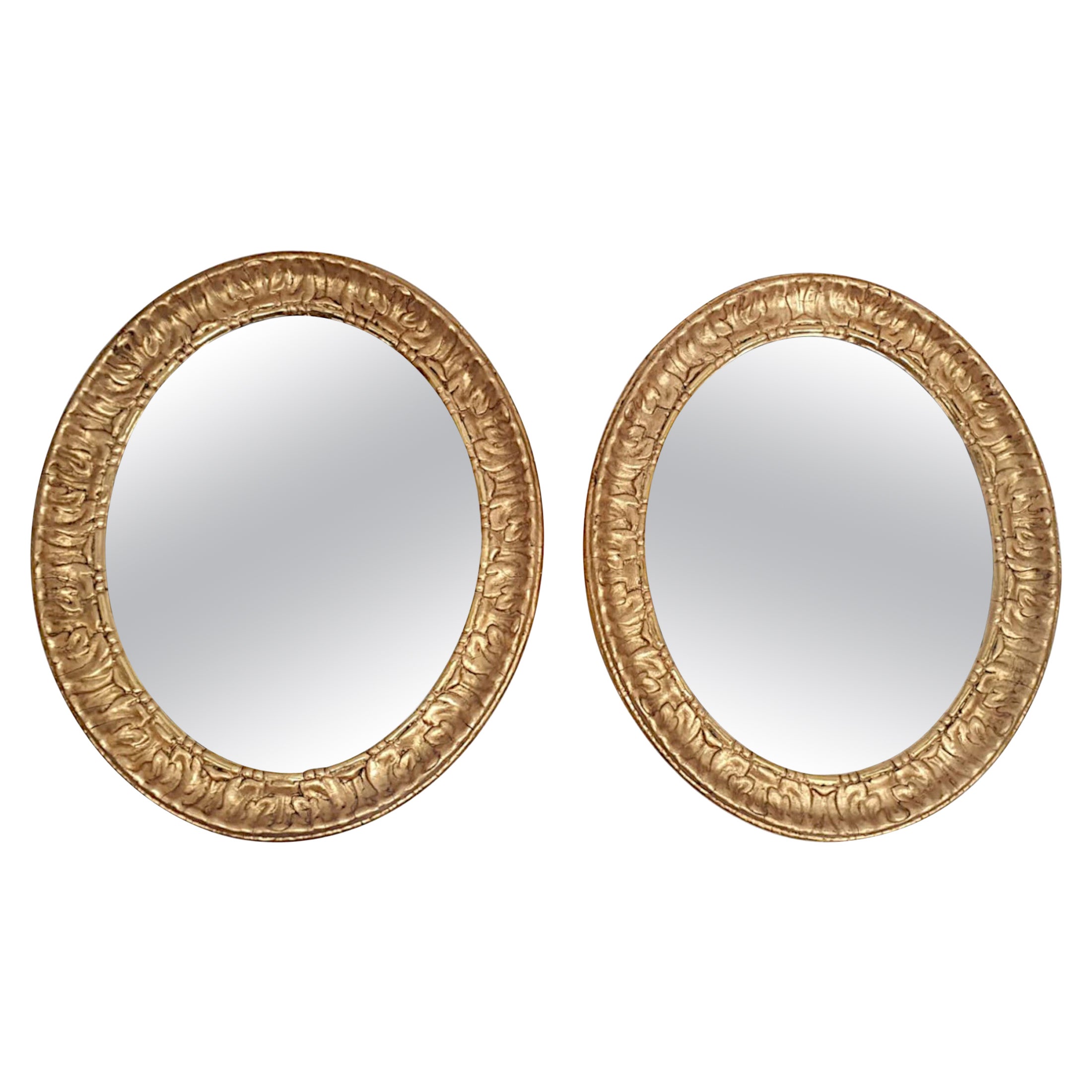A Lovely Pair of 19th Century Giltwood Mirrors For Sale