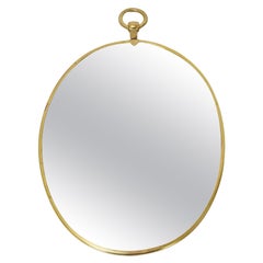 Vintage Mid-century Brass Wall Mirror, 1960's. 