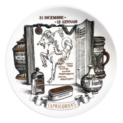 Piero Fornasetti Plato de porcelana del zodíaco Capricornio, La farmacopea del zodíaco