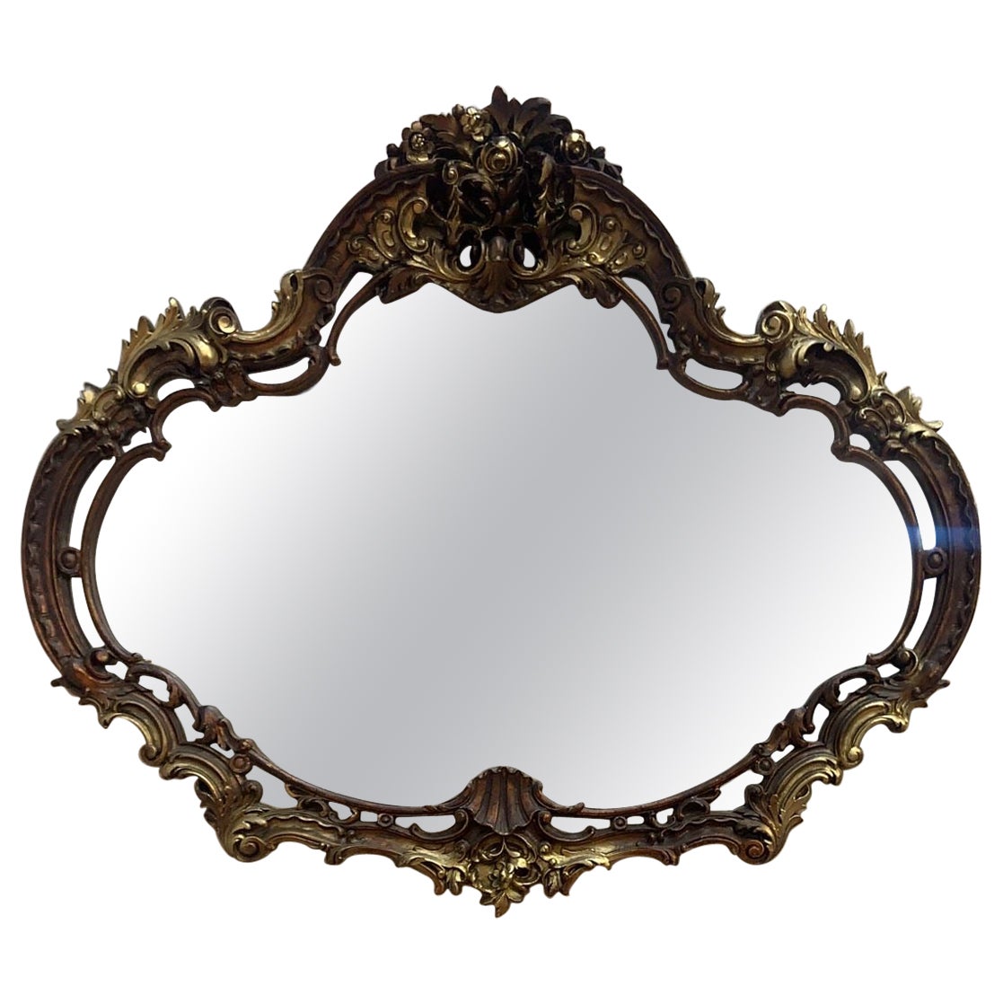 Vintage Rococo Revival Style Wall Mirror For Sale