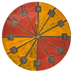 Aldo Londi for Bitossi Mid Century Ceramic Wall Clock 