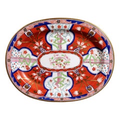 Regency Coalport Porcelain Dish Painted with the Dollar Pattern