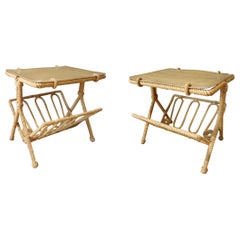 Audoux-Minet rare pair of side tables circa 1950