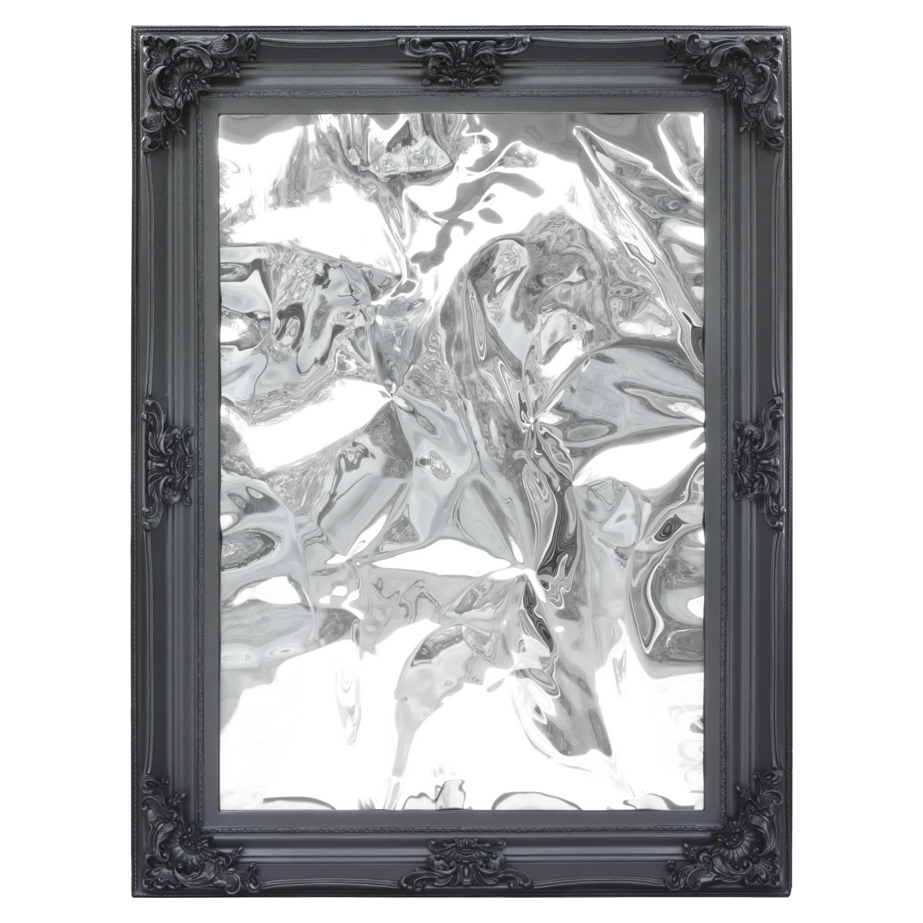 Deflection Mirror in Stainless Steel with Ornate Frame For Sale
