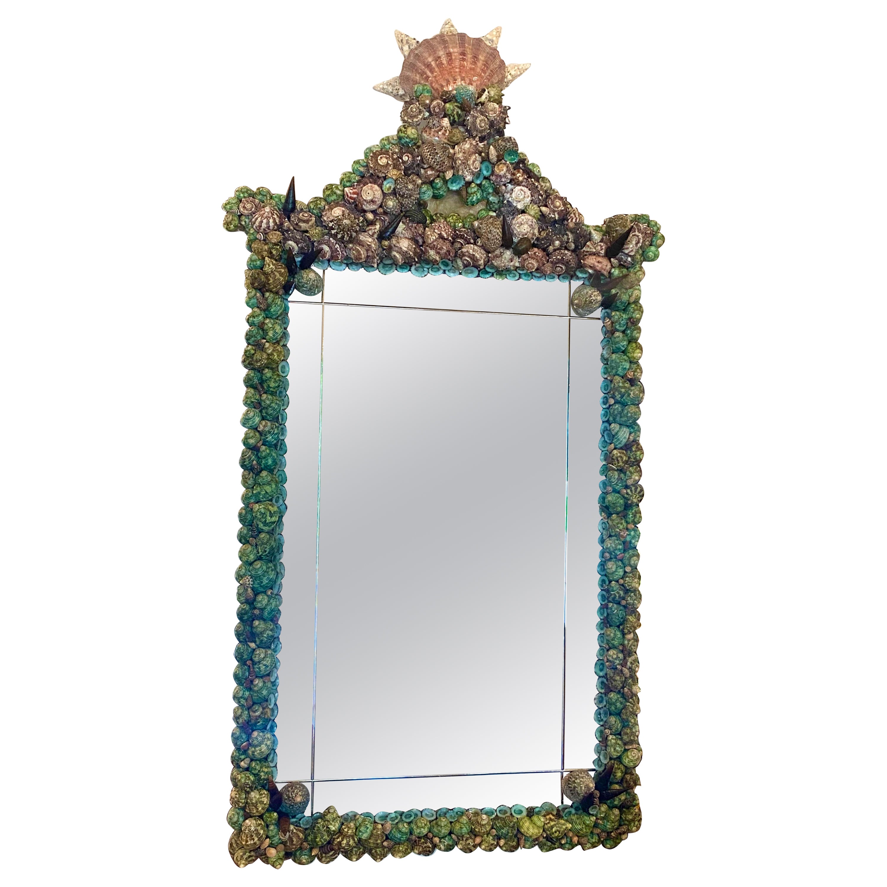 Antique Shell Mirror For Sale