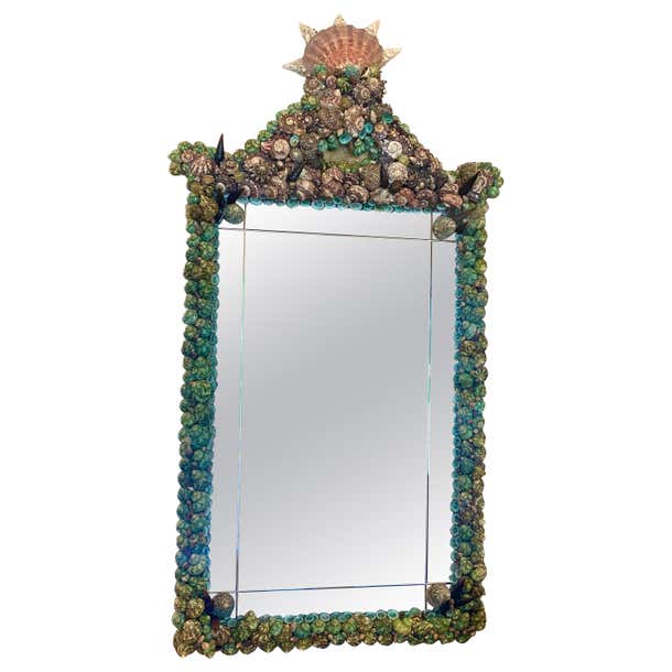Antique Shell Mirror For Sale at 1stDibs