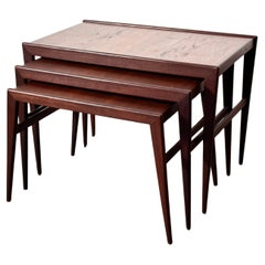 Set of Mid Century Danish Modern Rosewood Nesting Tables circa 1960s