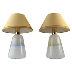 Paar italienische Glaslampen 1970er Jahre