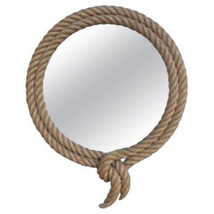 Used Mid-Century Round Lariat Rope Mirror Adrien Audoux & Frida Minet