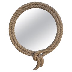 Used  Mid-Century Round Lariat Rope Mirror Adrien Audoux & Frida Minet