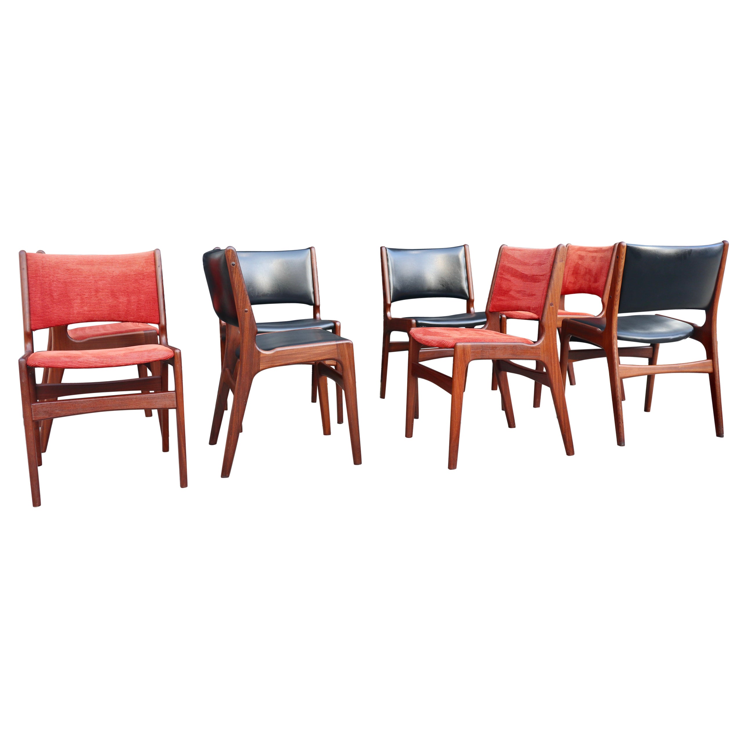 Huit chaises de salle à manger danoises Erik Buch « Modèle 89 » des années 1960  en vente
