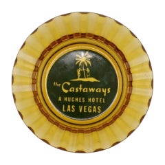 Retro Castaways Hotel Las Vegas Glass Ashtray