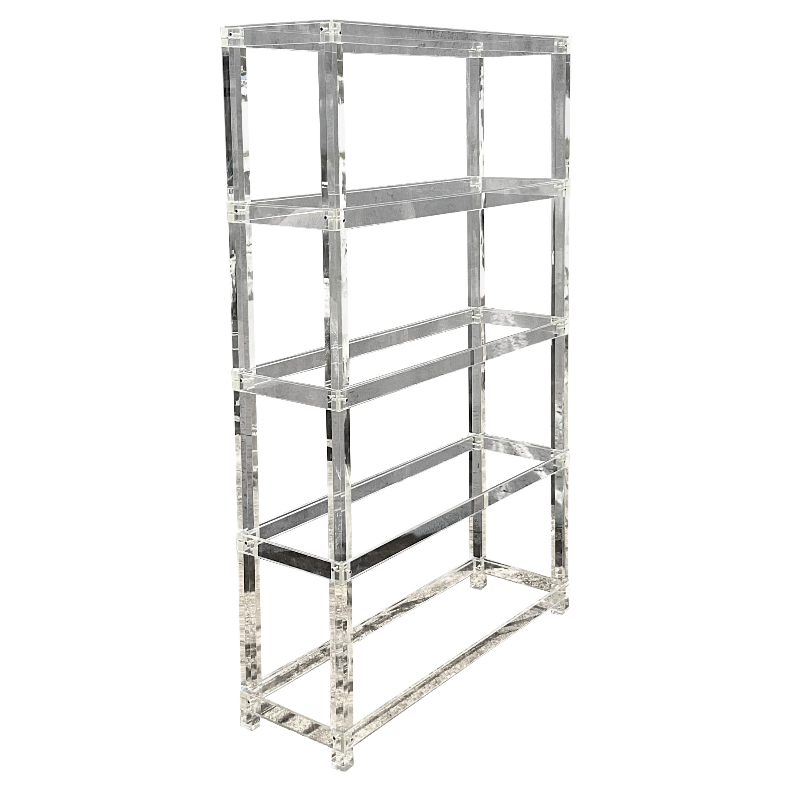 Late 20th Century Vintage Boho Lucite Etagere For Sale