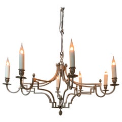 French chandelier in steel Maison Charles France circa 1970