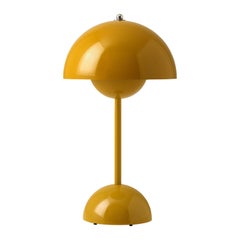 Flowerpot Vp9 Portable Mustard Table Lamp by Verner Panton for &Tradition