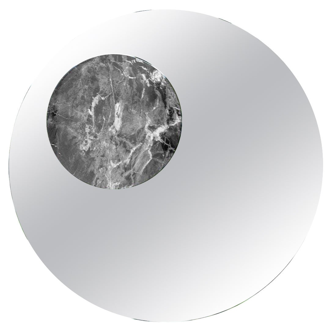 Eclipse Mirror with Marble Detail For Sale
