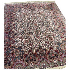 Original Karastan Collection Premium Floral Kirman Wool Area Rug 8'8" by 10'6"