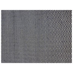 Designer Chevron Navy and White Large Area Rug 12' by 8.5'