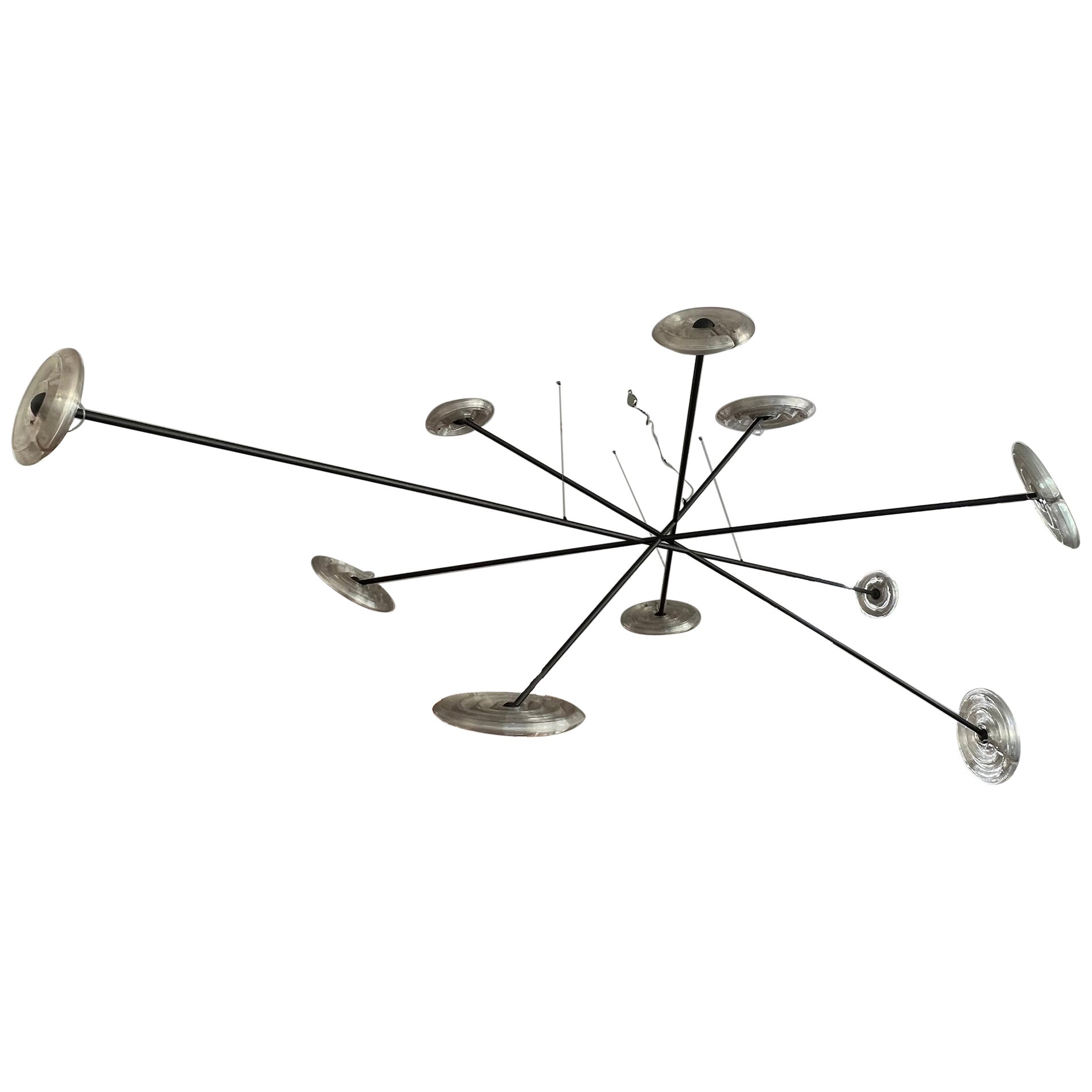 Monumental 10 Light Fresnel Sunflower Chandelier by Dirk van der Kooij For Sale