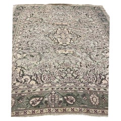 Vintage Olive Aubusson Area Rug 9'5" by 9'