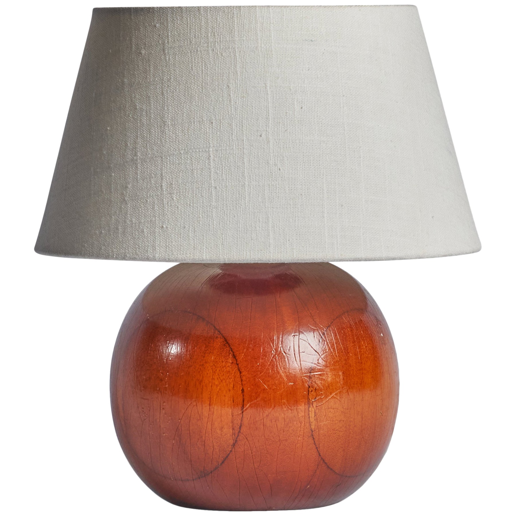 Swedish Designer, Table Lamp, Wood, Sweden, 1950s For Sale