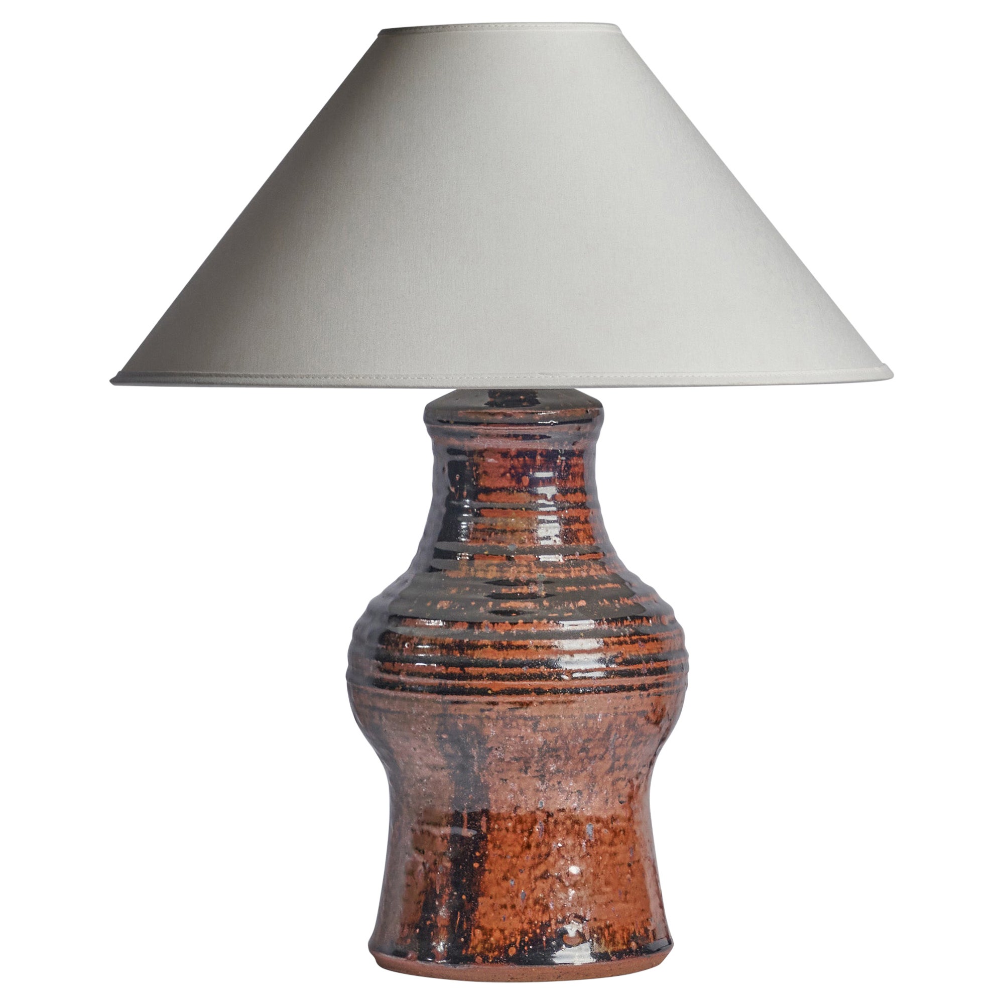 Dänische Designerin, Tischlampe, Steingut, Dänemark, 1950er Jahre