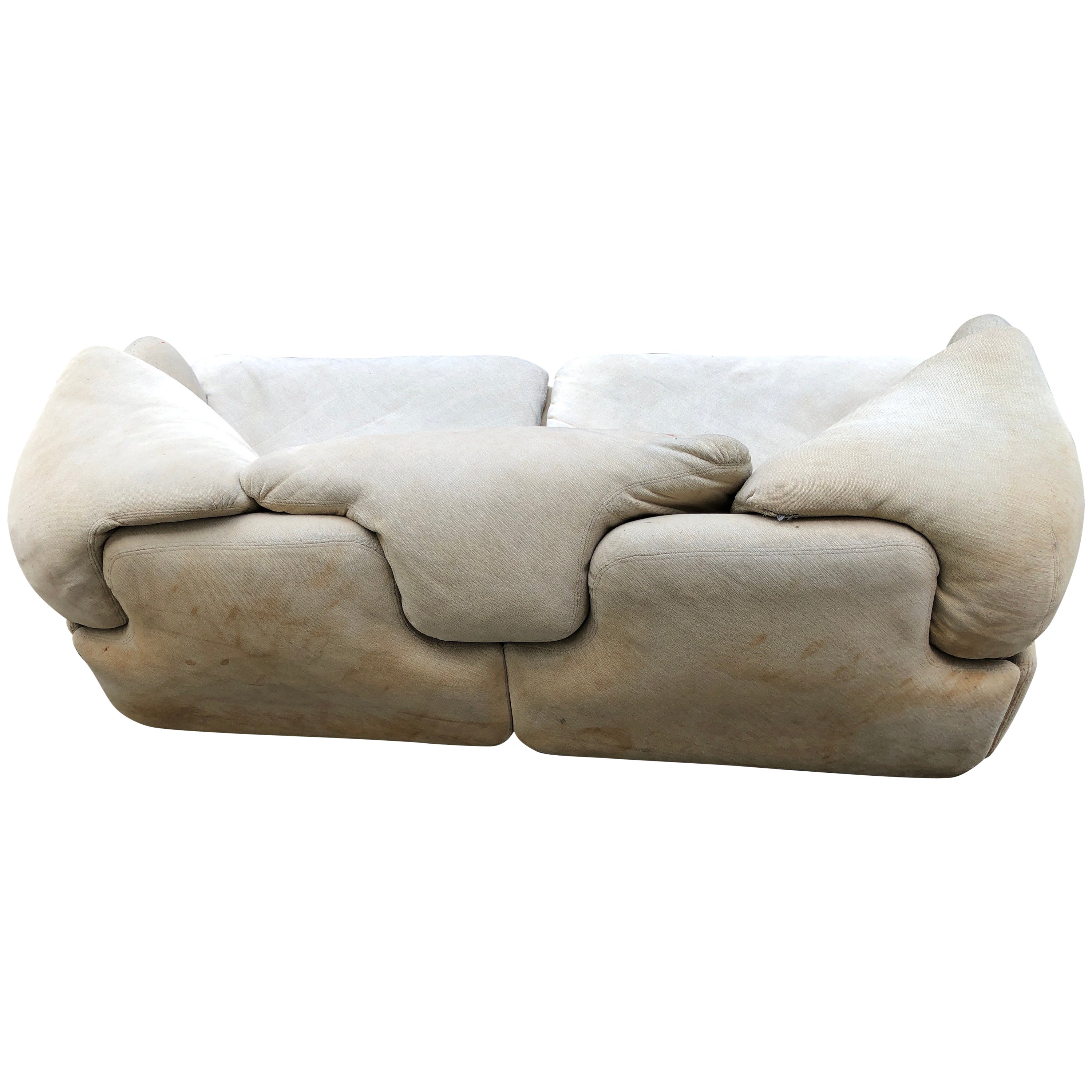 Stilvolles 2-Sitzer-Sofa Loveseat mit sicherem Sitz, Alberto Rosselli für Saporiti
