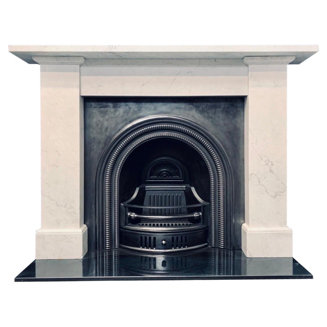 A 19th Century Victorian Scottish Carrara Marble Fireplace Surround. For Sale