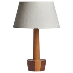 Lampada da tavolo di design danese, Beeche, Teak, Danimarca, anni '50