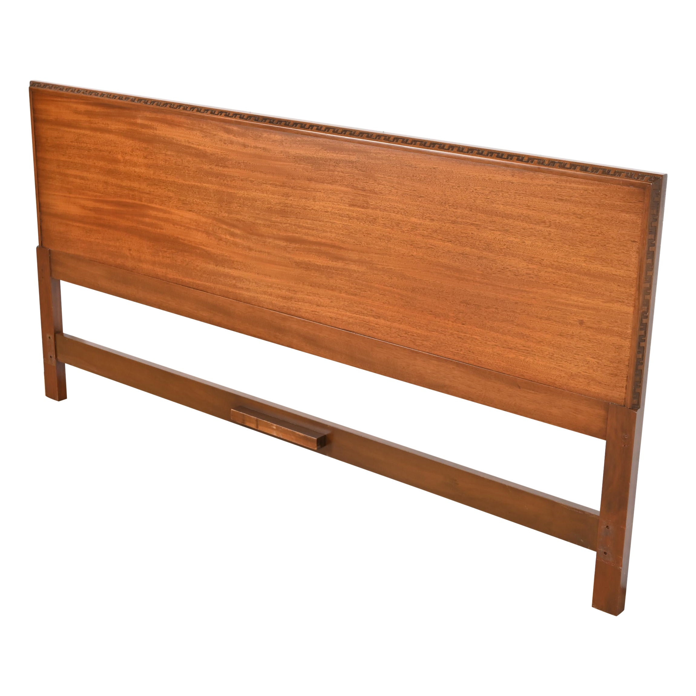 Frank Lloyd Wright Taliesin Mahogany King Headboard, 1950s For Sale