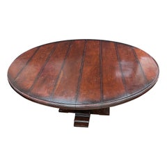 Sarreid Chatham Crossing 72"D Round Wood Plank Pedestal Dining Room Table