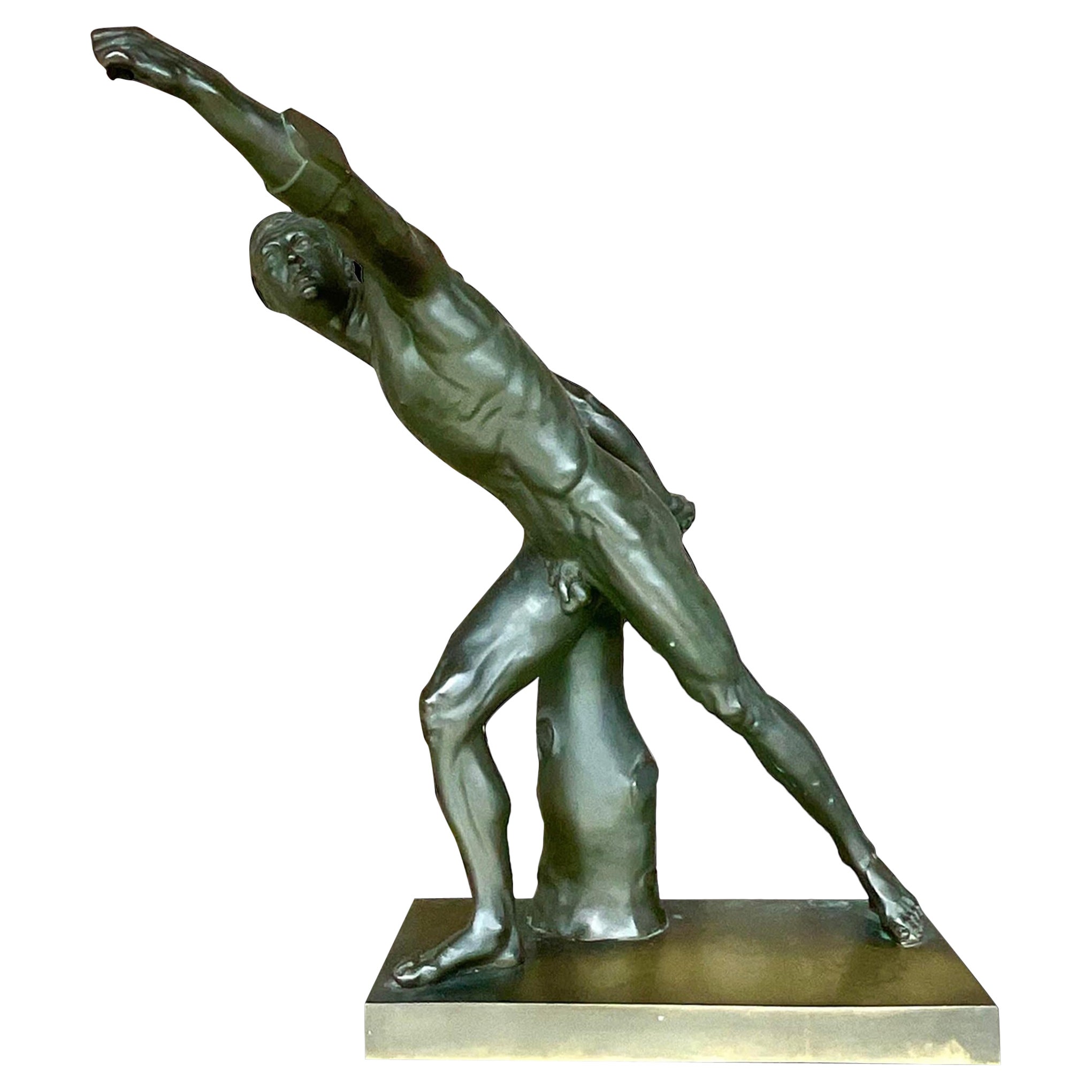 Italienische Salvaggi Roma Bronze Borghese Gladiator-Skulptur, Vintage, 20. Jahrhundert