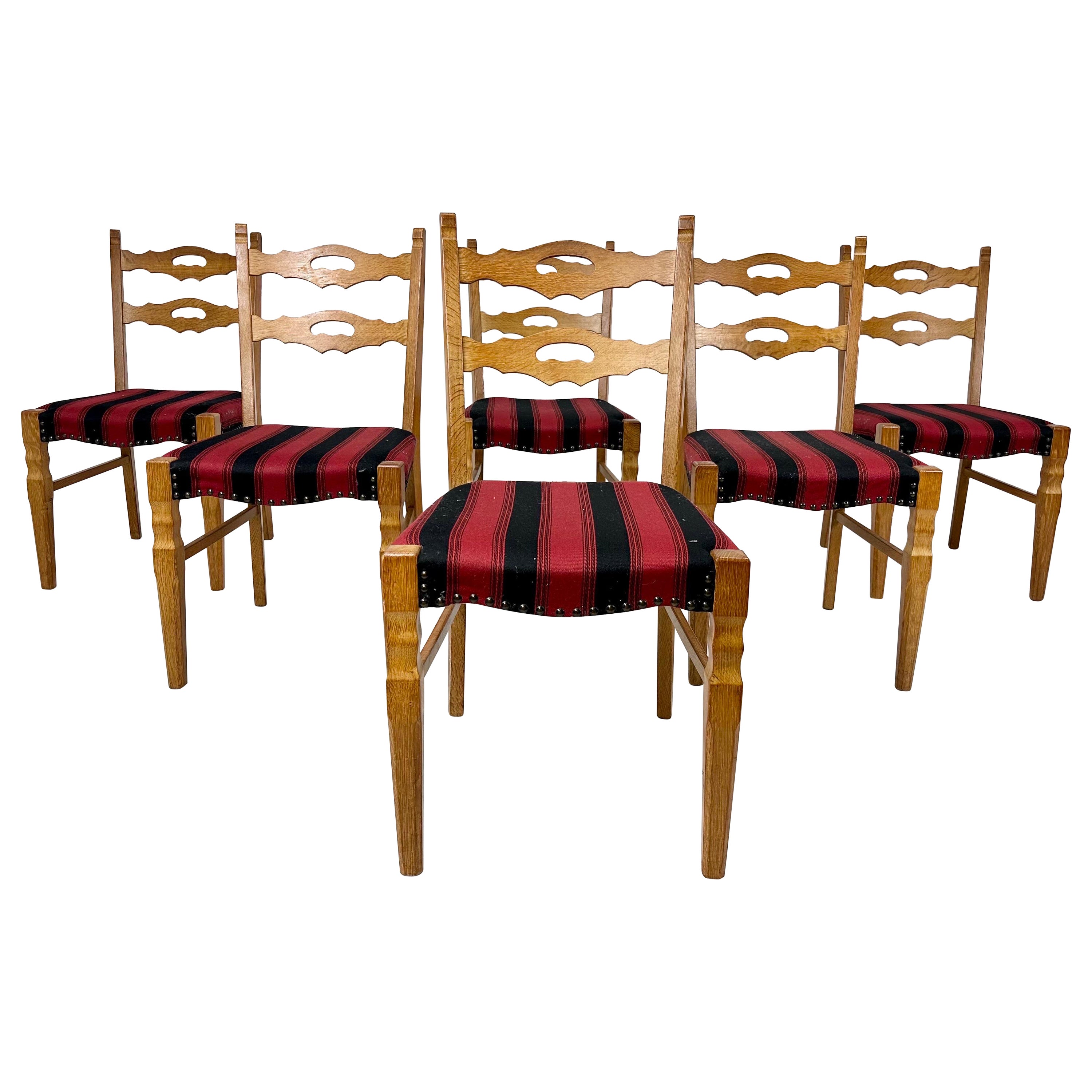 1960s Set of 6 Dining Chairs by Henning Kjaernulf For Sale