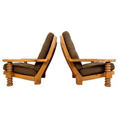 Pair of 1970’s Danish Pine Lounge Chairs 