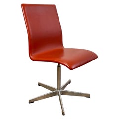 Vintage Fritz Hansen Oxford Chair Ruby Red Leather