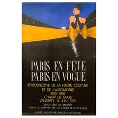 'Paris en Fete Paris en Vogue', Original Vintage Fashion Poster, Rene Gruau 