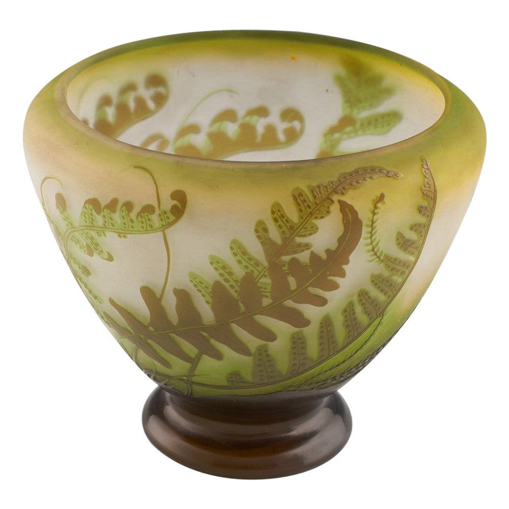 Galle Aquatic Plants Cameo Glass Vase c1920 For Sale