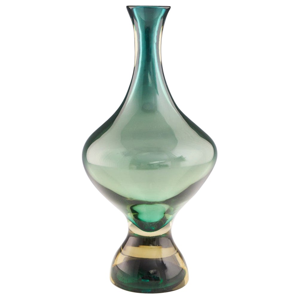 Seguso Sommerso Glass Bottle Vase c1965 For Sale