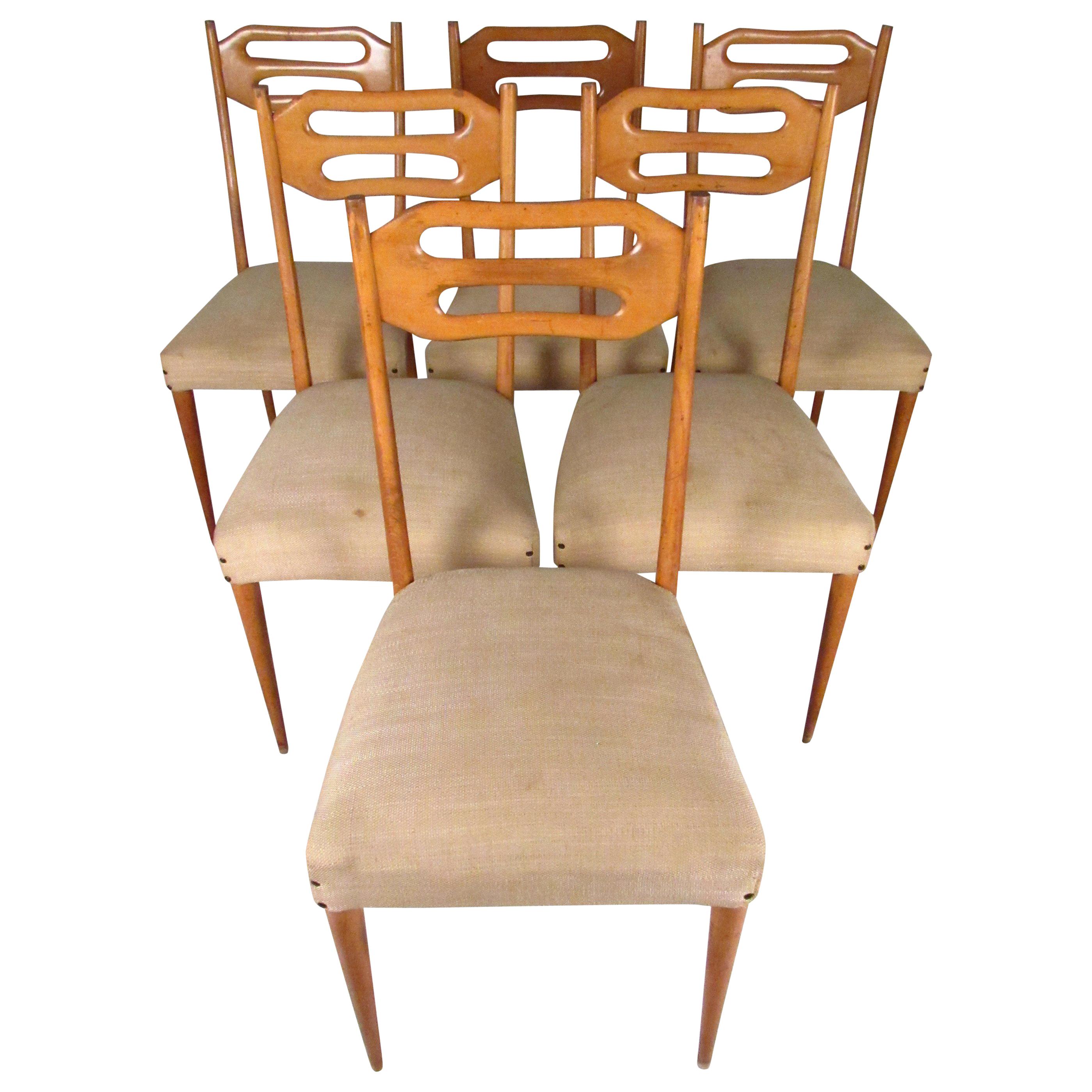 Ico Parisi Style Dining Chairs, Italian Modern