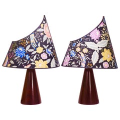 A Pair Missoni Post-Modern Table Side Lamps by Massimo Valloto, Italy, 1980s