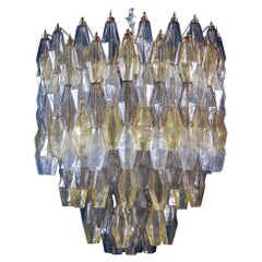 Vintage   Spectacular Mid-Century Grey and Amber Poliedri Chandelier, 1960