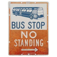Retro 1970’s New York Bus Stop Sign