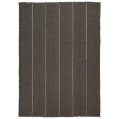 Rug & Kilim's Contemporary Kilim in Schwarz, mit braunen und grünen Akzenten