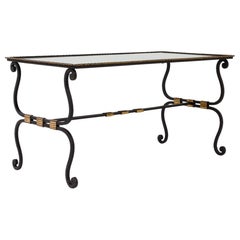 20th Century French Metal and Glass Coffee Table