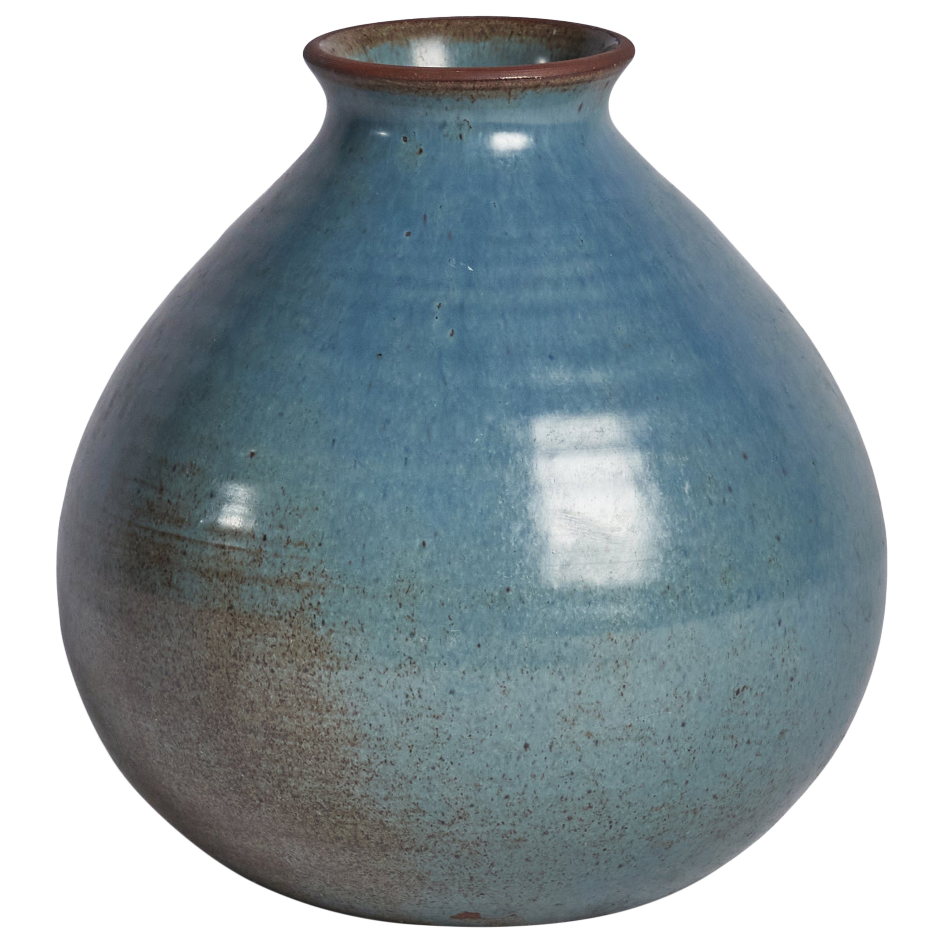 Swedish Designer, Vase, Ceramic, Sweden, 1940s For Sale